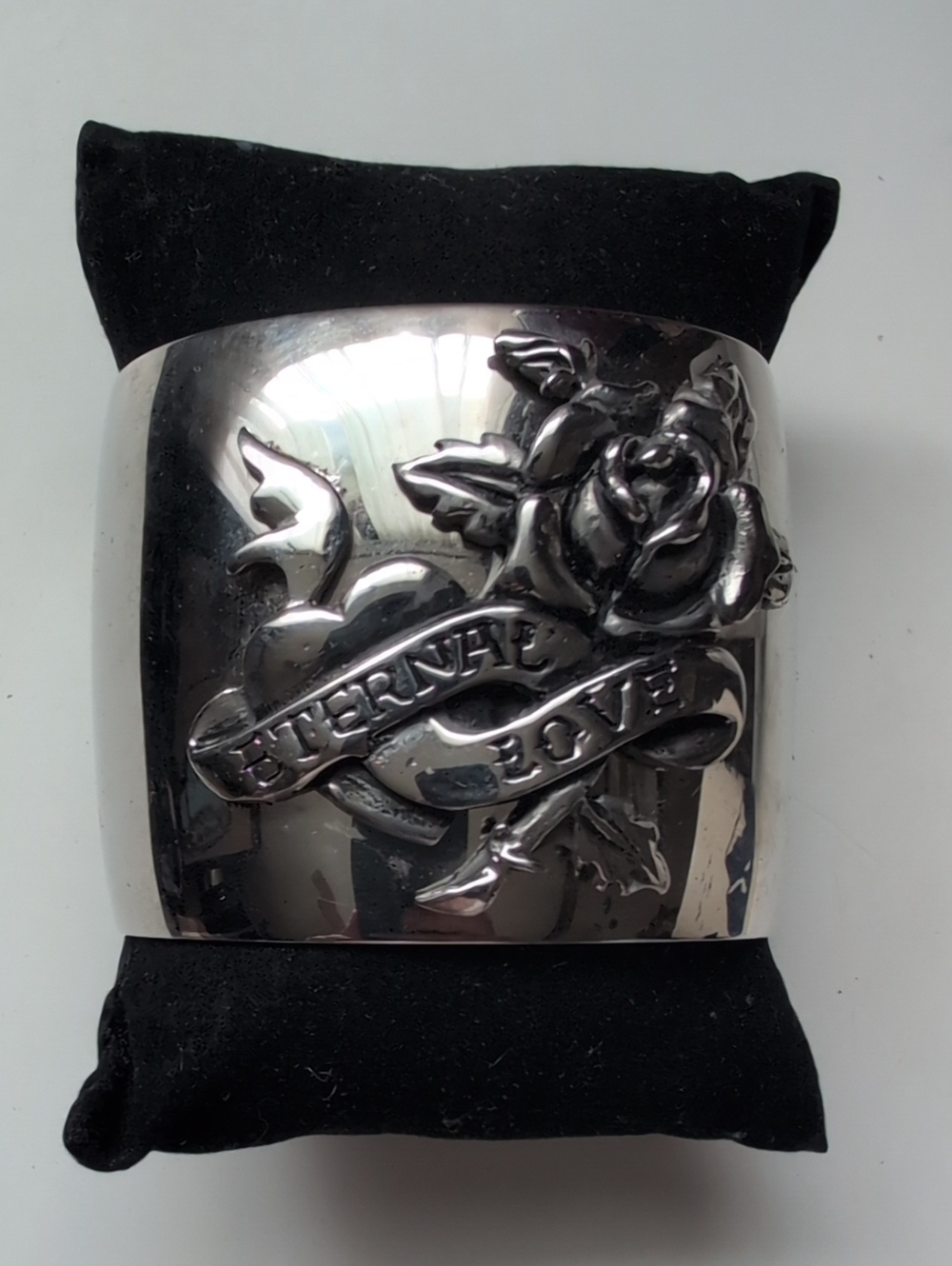 Women's Ed Hardy by Christian Audigier Silver-Tone 'Eternal Love'  Cuff Bracelet